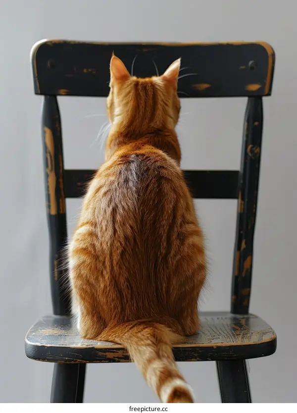 Orange Cat Sitting on a Chair