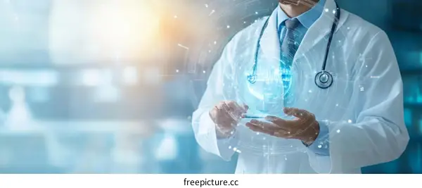 Doctor holding a digital medical globe