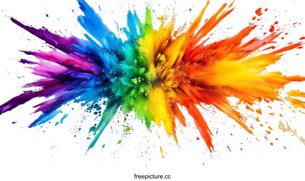 [Transparent Background PNG]Colorful Powder Explosion Abstract Art