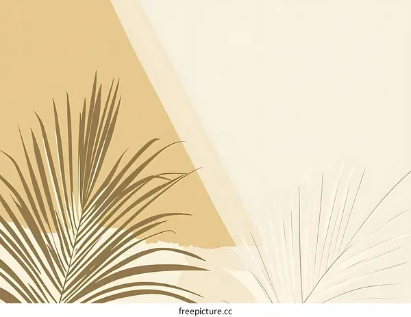Minimalist Palm Leaf Abstract Background Illustration