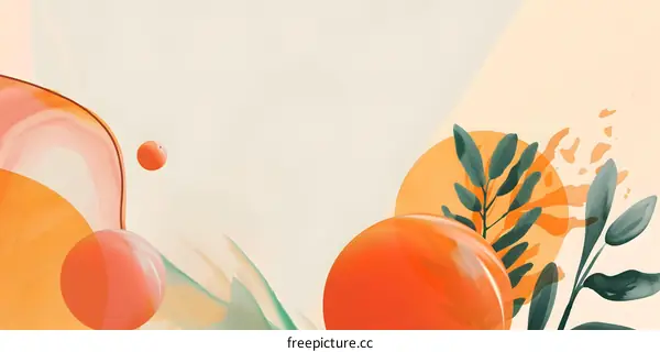 Abstract Art with Orange and Green Color Scheme