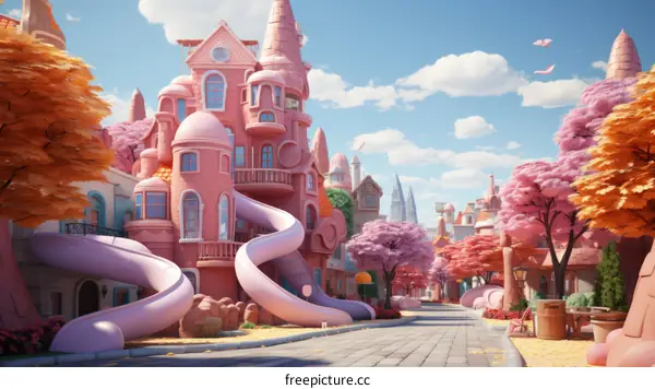 pink city illustration