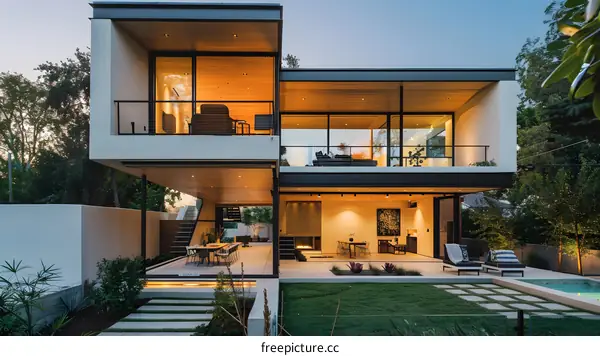 Modern House With Pool and Patio