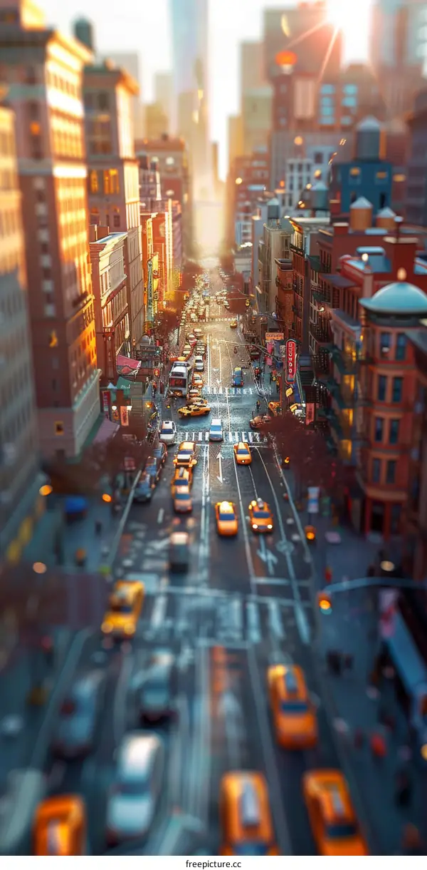 New York City Street Scene Miniature Perspective