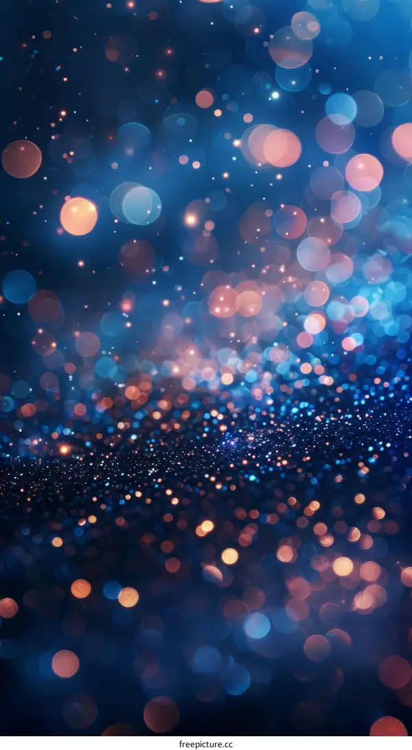 Blue and orange glitter texture with shiny light