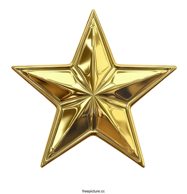 [Transparent Background PNG]Golden Star Shape Illustration