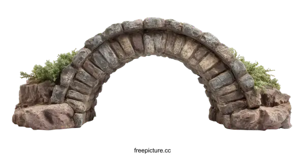 [Transparent Background PNG]Small Stone Arch Bridge Ornament