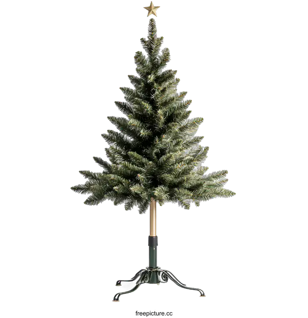 [Transparent Background PNG]Artificial Christmas Tree with Gold Star