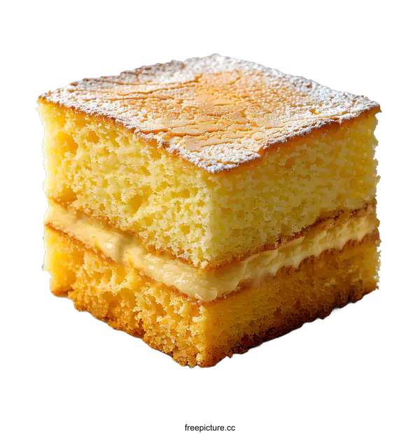 [Transparent Background PNG]Slice of delicious sponge cake