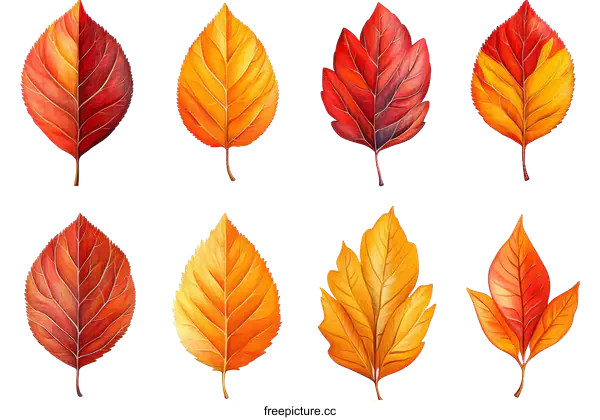 [Transparent Background PNG]Autumn Leaves Illustration Collection