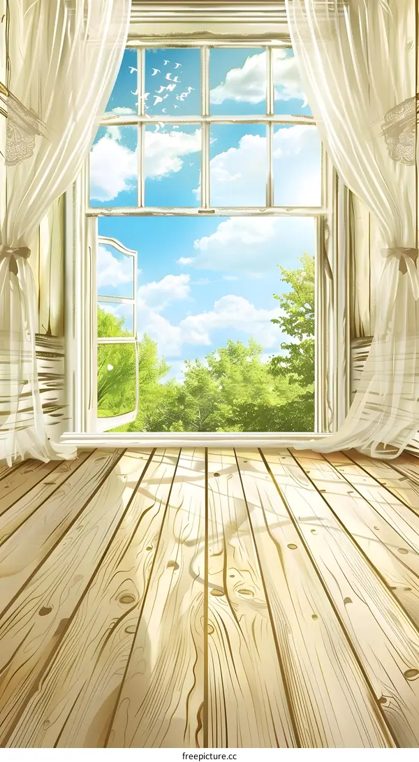 Window View With Wooden Floor