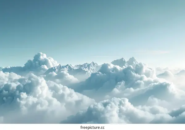 The Spectacular Snow-capped Mountains and Clouds