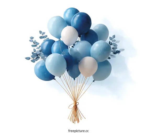 A Bunch of Pastel Blue and White Balloons