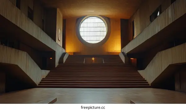 Modern Architecture Concrete Grand Staircase