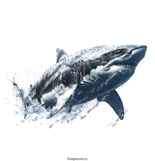 Great White Shark Attack Illustration