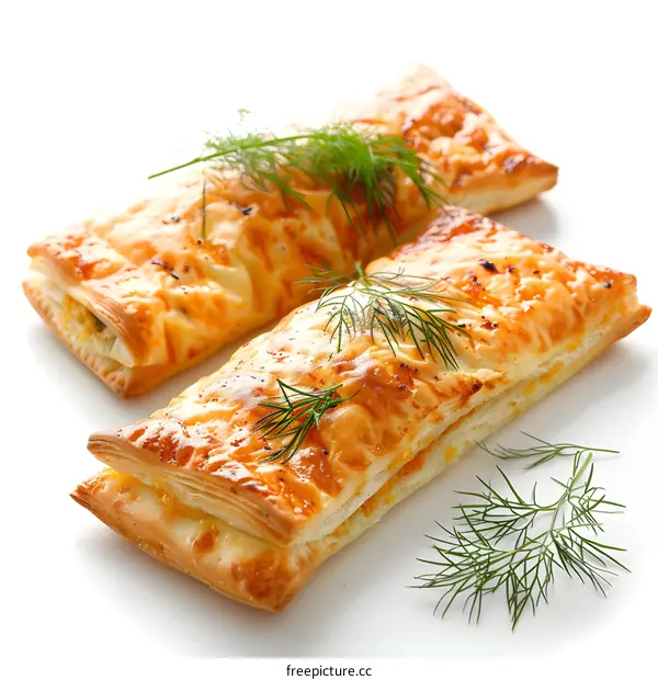 Two Delicious Pastries on a White Background