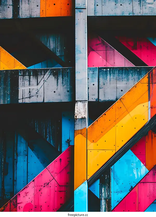 Abstract Geometric Shapes on Building