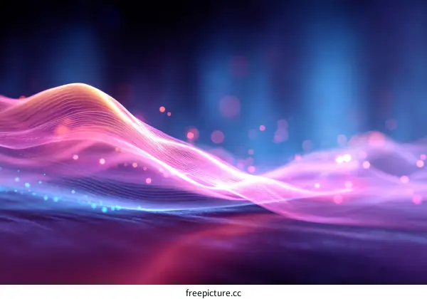 Abstract Digital Waves of Light and Color