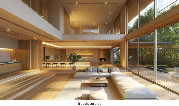 Modern Wooden House with Open Plan Living