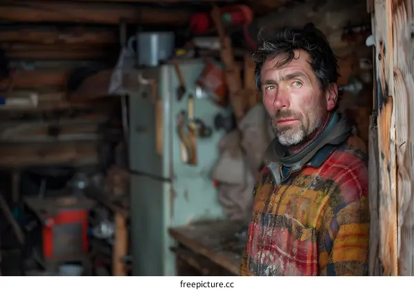 Portrait of a man in a plaid shirt