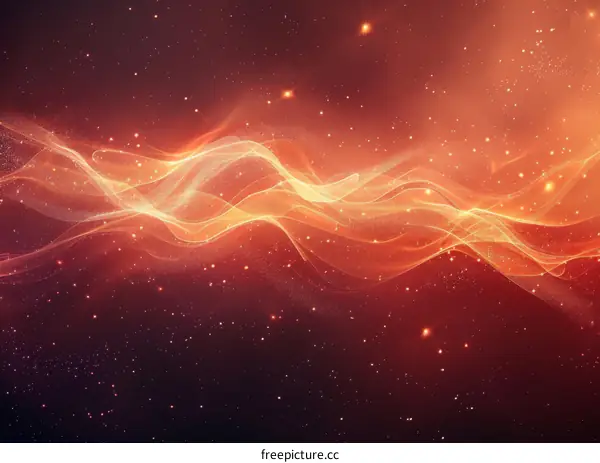 Golden waves dance in space
