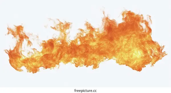 Abstract Fiery Flames Against a White Background