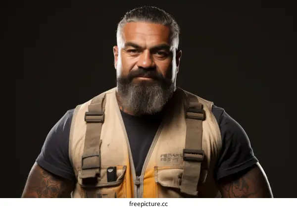 Portrait of a Maori construction worker