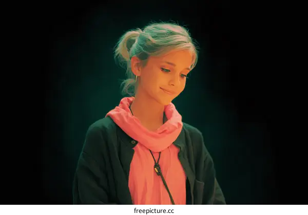 Portrait of a Caucasian Teen Girl in Fashionable Outfit