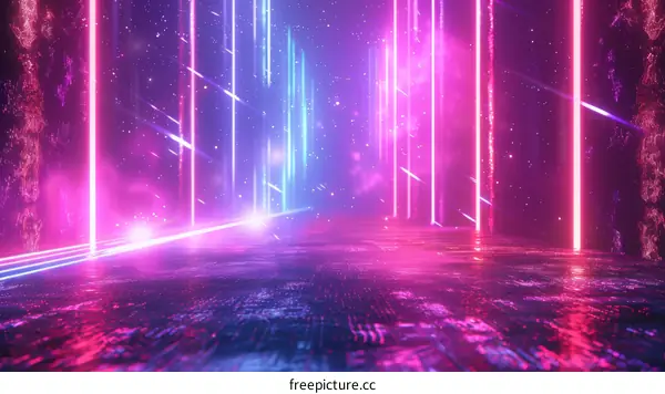 Pink and Blue Futuristic Sci-Fi Space