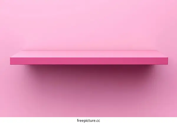 Pink Shelf Against a Solid Color Background