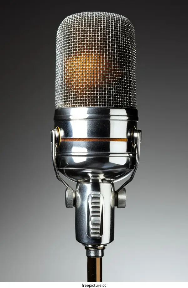Vintage Microphone Close-up Detail