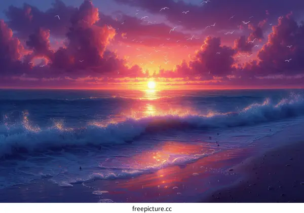 Beautiful sunset at the beach