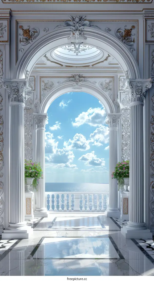 Grand Palace Archway with Ocean View