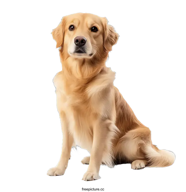 [Transparent Background PNG]Golden Retriever Portrait