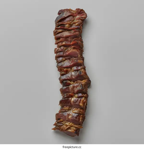 Sliced Duck Meat on White Background