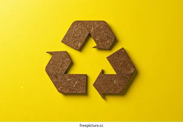 Recycled Symbol on Bright Yellow Background