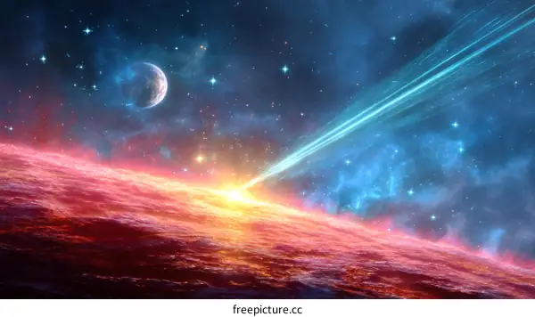 Cosmic Collision: Celestial Impact in Deep Space