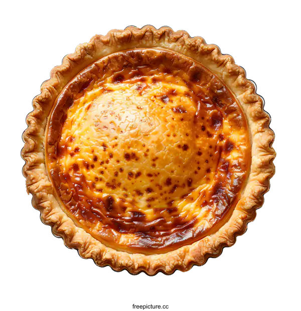 [Transparent Background PNG]top view of a custard tart