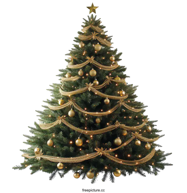 [Transparent Background PNG]Golden Christmas Tree Decoration