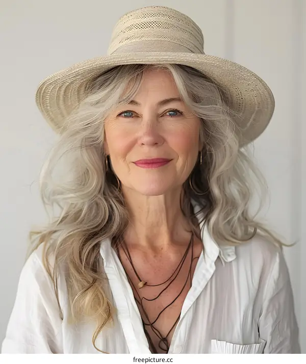 portrait of a smiling woman wearing a hat