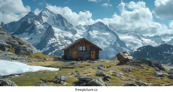 mountain hut in the alps