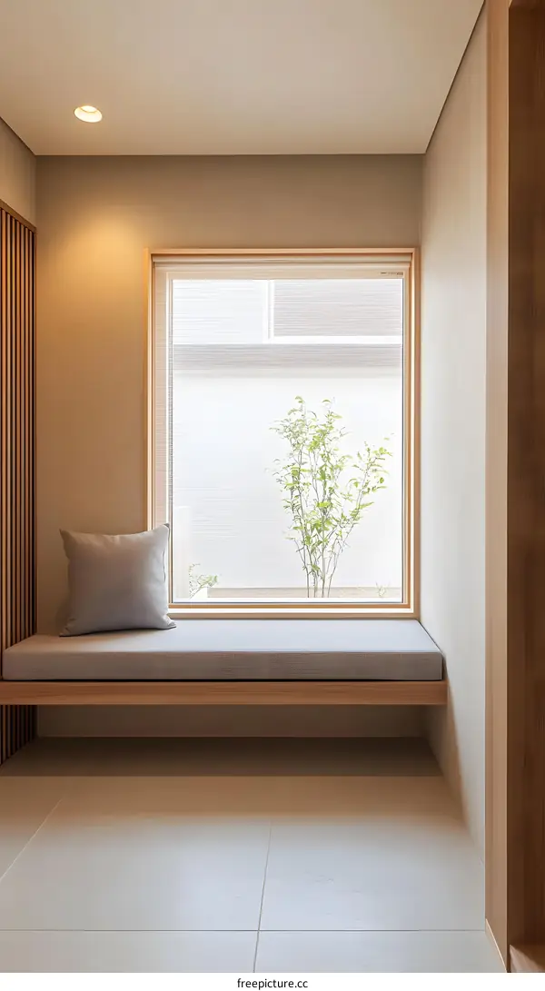 Modern Minimalist Home Interior Design With Window Seat And Natural Light