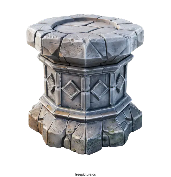 [Transparent Background PNG]Ancient Stone Pedestal