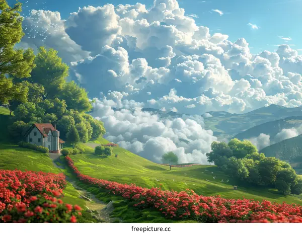 Scenic Hilltop Cottage Perched Above a Serene Valley