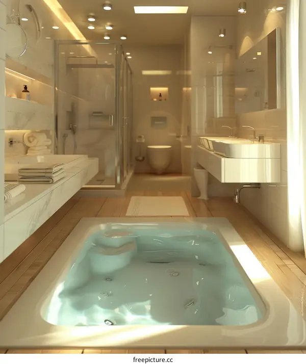 A modern and minimalist bathroom