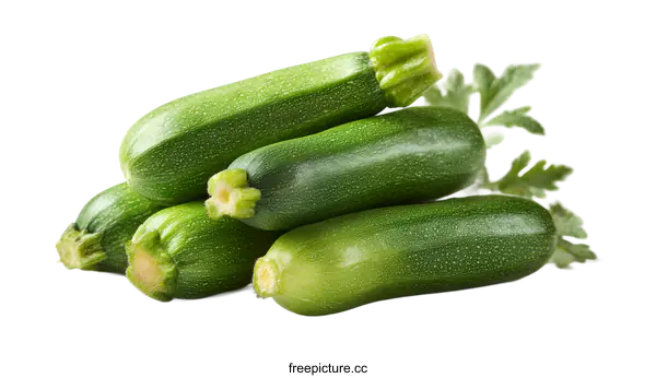 [Transparent Background PNG]Fresh Zucchini Pile Close-up