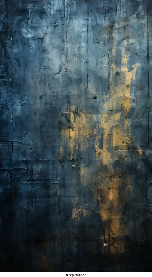 Abstract Gold and Blue Oil Painting Texture