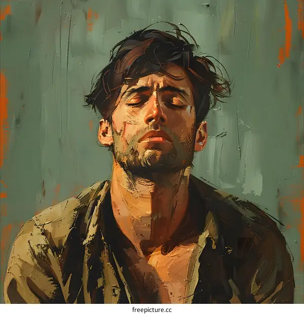 Portrait of a man with dark hair and beard, wearing a green shirt