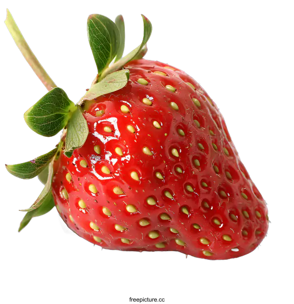 [Transparent Background PNG]single strawberry on white background