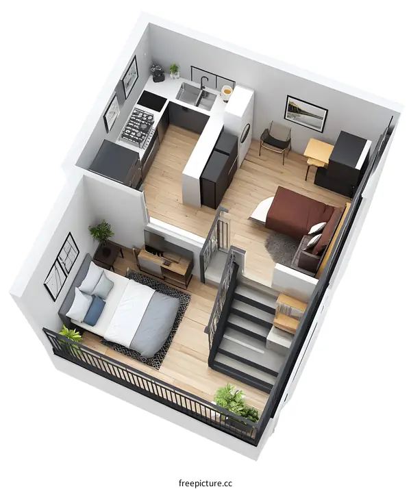 Modern Minimalist Apartment Floor Plan